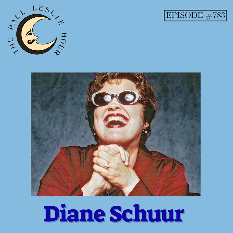 Diane Schuur is displayed on a light blue background.