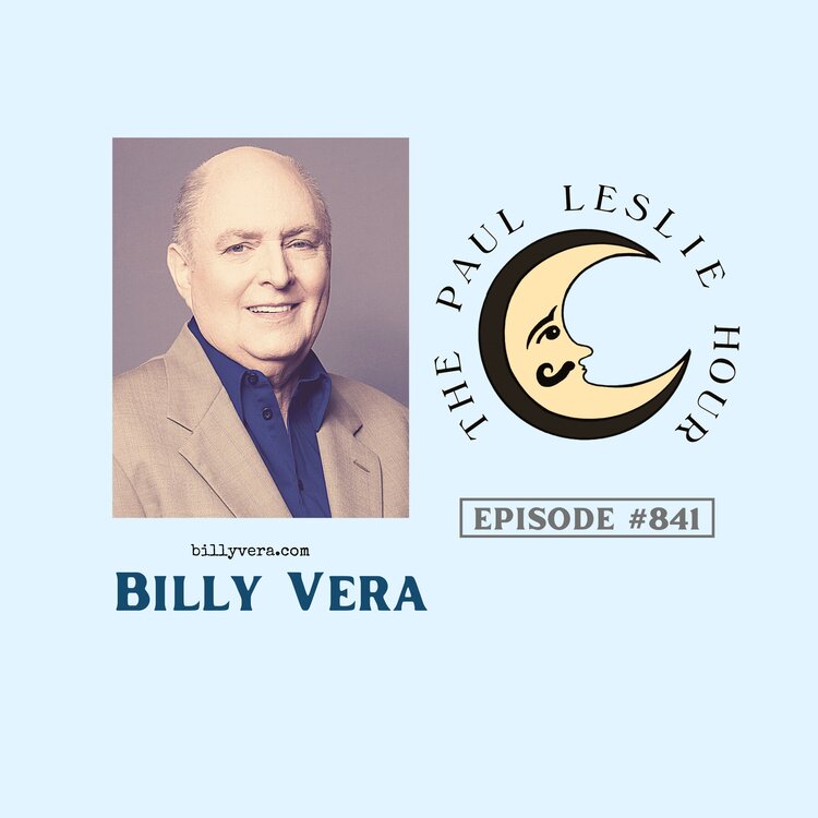 Singer, songwriter and musician Billy Vera is shown on a light blue background.
