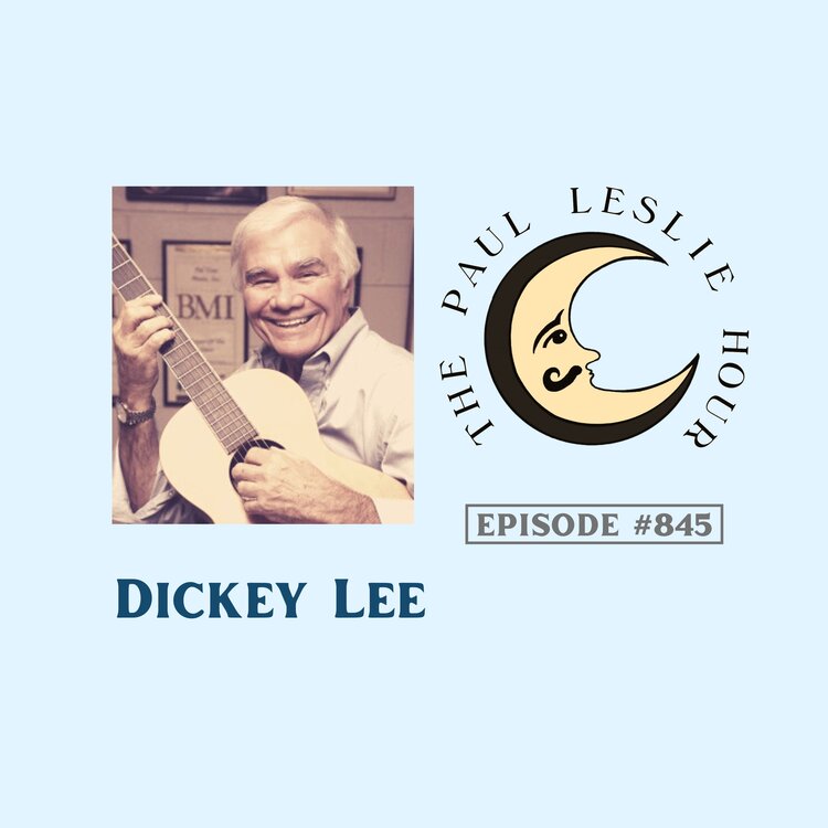 Songwriter Dickey Lee is pictured on a light blue background.