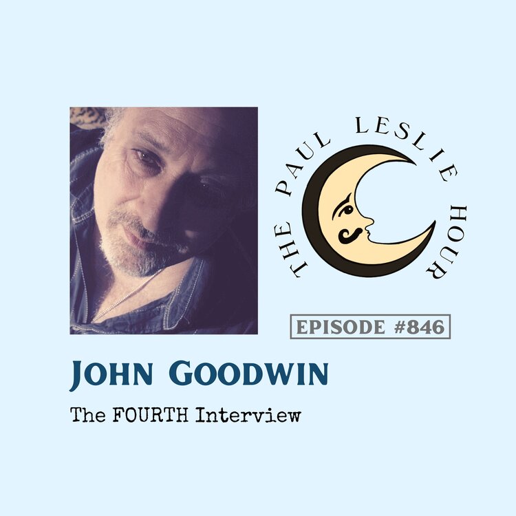 Songwriter and recording artist John Goodwin is shown on a light blue background.