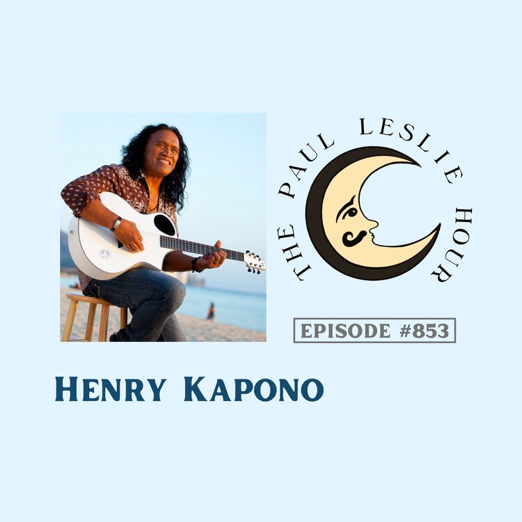 Hawaiian singer Henry Kapono is pictured on a light blue background.