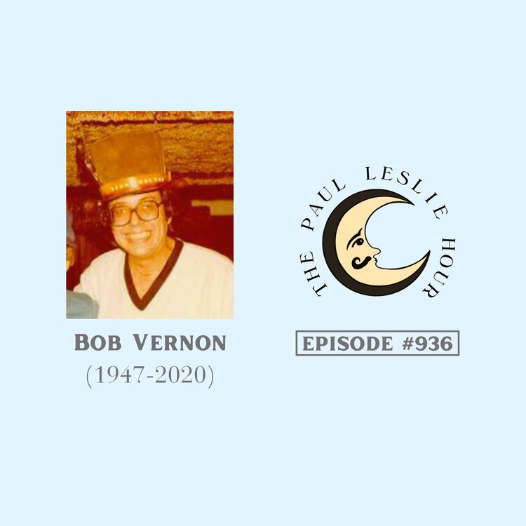 The late Bob Vernon of Louisiana-fame is shown on a light blue background.