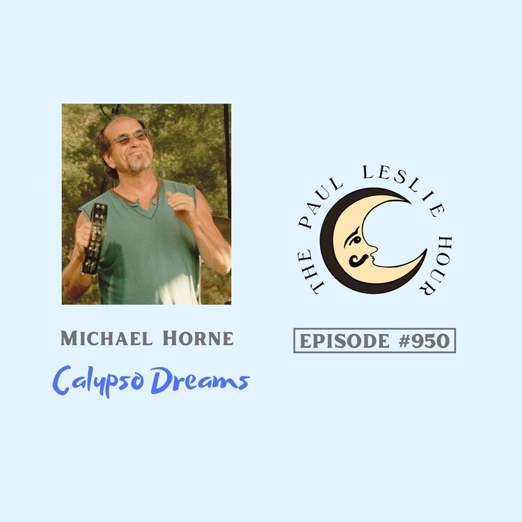 Filmmaker Michael Horne of Calypso Dreams is shown on a light blue background.