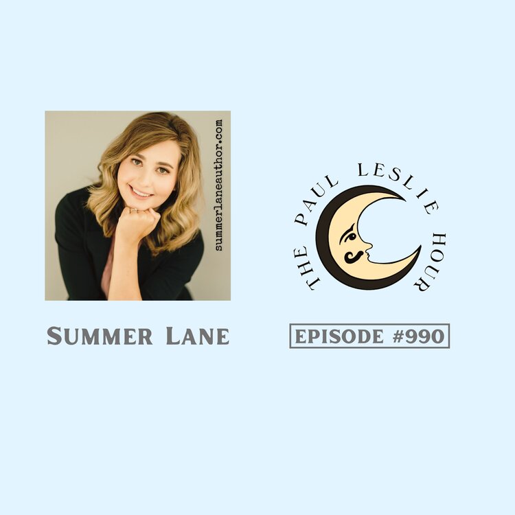 Writer Summer Lane is shown on a light blue background.