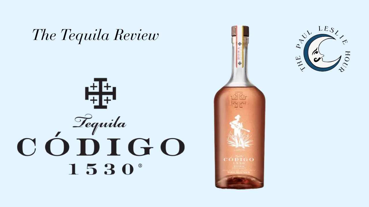 Código Tequila bottle with logo on a light blue background.